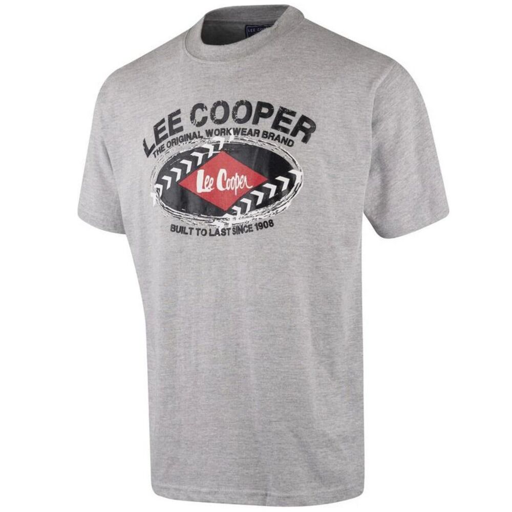Lee Cooper Mens Graphic Print T-Shirt / Grey Marl